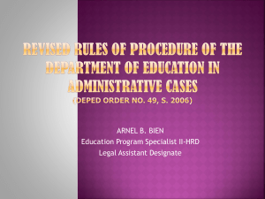Revised rules of procedure of the DepEd