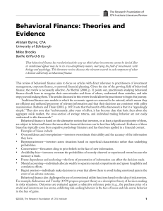 Behavioral Finance-Theories Evidence