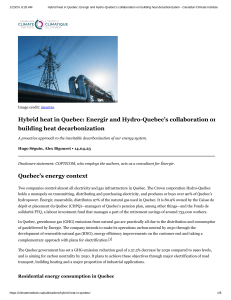 Hybrid heat in Quebec  Energir and Hydro-Quebec's collaboration on building heat decarbonization - Canadian Climate Institute