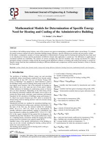 Mathematical Models for Determination of Specific 