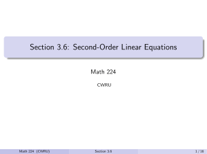 DiffEq Second-order Linear Equations
