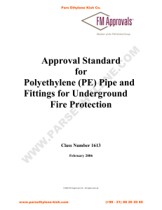 Standard for Polyethylene (PE) Pipe and Fittings for Underground Fire Protection FM1613