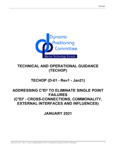 TECHOP (D-01 - Rev1 - Jan21) ADDRESSING C3EI2 TO ELIMINATE SINGLE POINT FAILURES