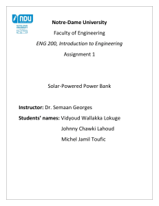 Assignment 1 Intro to Engineering