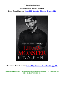 epub Download Lies of My Monster Monster Trilogy  2 By Rina Kent
