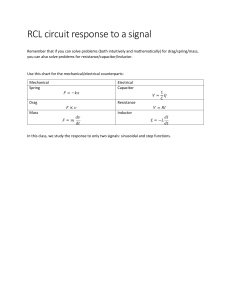 RCL circuit response to signal