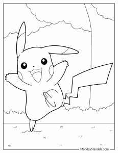 Playful-Pikachu-Coloring-In