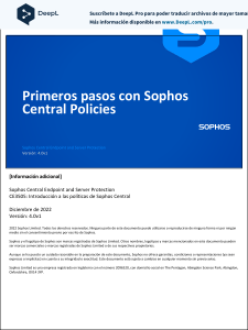 CE3505 4.0v1 Getting Started with Sophos Central Policies es Buscar