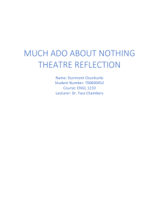 Much ado about nothing theatre reflection by Dunmomi Osunkunle