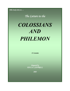 COLOSSIANS and PHILEMON