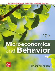 Microeconomics and Behavior, 10th Edition Textbook