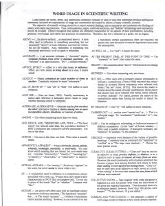 Scientific Writing Word Usage Guide