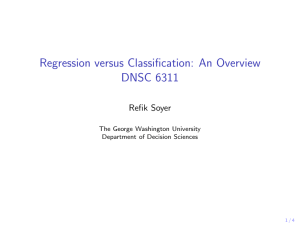 Regression versus Classification(1)