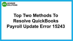 Easy Way To Resolve QuickBooks Payroll Update Error 15243