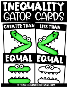 Greather Than Less Than Alligator Cards
