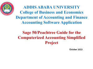 ASA - Peachtree Guide for the Computerized Accounting Simplified Project