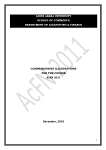 Fundamentals of Accounting IAcFN 2011 Comprehensive Illustration