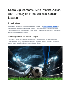 Score Big Moments  Dive into the Action with TurnkeyTix in the Salinas Soccer League
