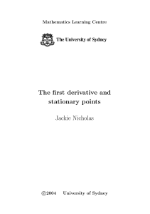 first-derivative-and-stationary-points
