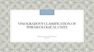 Vinogradov's Classification of Phraseological Units