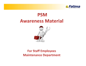 PSM Awareness for Staff Employees