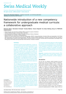 Nationwide introduction of a new competency framework for undergraduate medical curricula: a collaborative approach