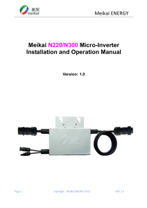 Meikai N220 N300  Micro-Inverter Installation and Operation Manual V1.0