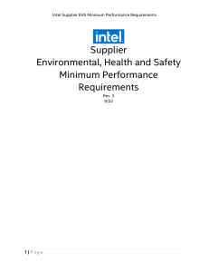 Intel Supplier EHS Minimum Performance Requirements