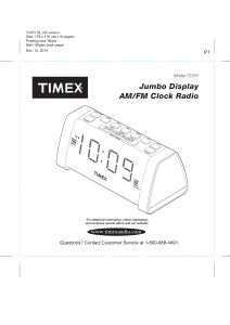 TIMEX Alarm Clock T235Y User Manual