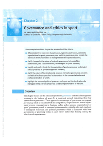The Business of Sport Management (2 - Governance and Ethics in Sport)