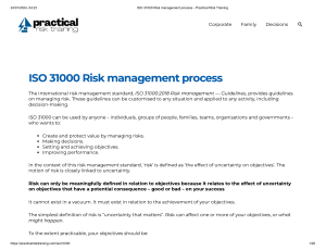 ISO 31000 Risk management process - Practical Risk Training