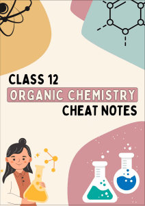 Class 12 Organic chemistry Cheat Sheet