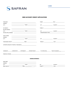 SAFRAN CABIN BRANCH Credit App 2020