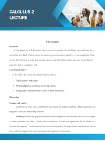 LECTURE OF VECTORS