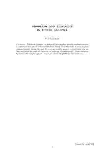 PROBLEMS AND THEOREMS IN LINEAR ALGEBRA V. Prasolov
