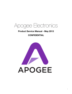 Apogee Service Manual - May 2013
