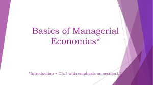 Basics of Managerial Economics