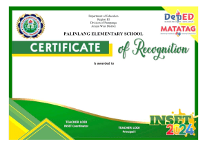 Certificate Inset