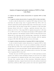 Analysis of temporal and spatial variations of NDVI in Taihu Lake Basin