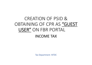 PSID & CPR Creation