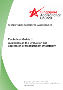 SAC -SINGLAS TECHGUIDE 01 Guidelines on the Evaluation andExpression of Measurement Uncertainty
