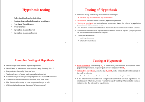 L13 Intro to hypothesis testing
