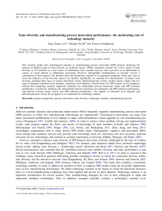 Team Diversity & Manufacturing Innovation: Technology Maturity