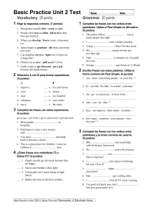 basic ingles -practice-unit-2-test-vocabulary-poingrammar-20-points