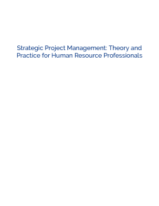 Strategic Project Management for Human Resource Professionals