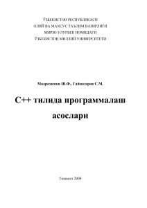 S++ tilida dasturlash asoslari (Sh.Madrahimov, S.Gaynazarov)