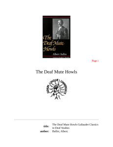 Albert Ballin - The Deaf Mute Howls (Gallaudet Classics in Deaf Studies Series, Vol. 1) (1998, Gallaudet University Press) - 