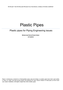 Plastic Pipes Plastic pipes for Piping Engineering issues