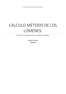 CALCULO SEGUN METODO DE LUMENES FINAL-HIGINE AVANZADO-LIC.SEGURIDAD E HIGIENE