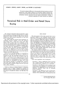Perceived risk in mail-order a